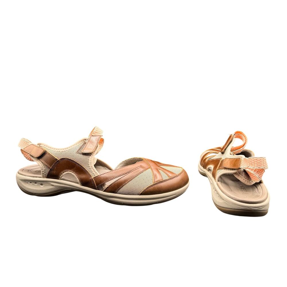 Easy Spirit Explore24 SeeSplash Sandals Women’s 12M Brown Leather Comfort